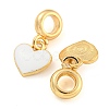 Rack Plating Alloy Enamel Heart European Dangle Charms FIND-B034-21G-06-2