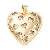 Brass Micro Pave Cubic Zirconia Pendants KK-U076-16G-01-1