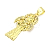Rack Plating Brass Micro Pave Clear Cubic Zirconia Pendants KK-B091-30G-05-2
