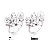 Flower Brass Micro Pave Clear Cubic Zirconia Cuff Ring Settings KK-T076-71P-4
