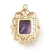 Brass with K9 Glass & Rhinestone Pendants KK-C024-07KCG-01-2