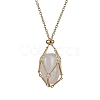 Crystal Cage Holder Necklace NJEW-JN04588-1