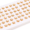 Flower Brass Natural Pearl Stud Earrings PEAR-N017-07F-5