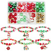 Christmas Theme DIY Glass & Plastic Beads Bracelet Making Kits DIY-SC0028-18-1
