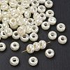 ABS Plastic Imitation Pearl Rondelle Large Hole European Beads MACR-S256-A41-1