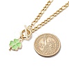 Alloy Enamel Clover Pendant Necklace with Brass Chains for Women NJEW-JN04087-4
