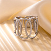 201 Stainless Steel Oval Link Chain Cuff Rings FS-WG16057-20-1