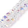Electroplate Transparent Glass Beads Strands X-EGLA-H101-03A-2