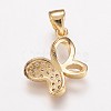 Brass Cubic Zirconia Pendants ZIRC-K070-22G-2