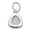 304 Stainless Steel Cubic Zirconia Pendant ZIRC-P080-B05-2
