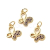 Brass Micro Pave Cubic Zirconia Pendants KK-Z114-06G-1