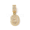 Brass Clear Cubic Zirconia European Dangle Charms KK-R003-01G-09-2