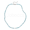 2MM Faceted Round Natural Apatite Beaded Necklaces NJEW-JN05918-02-4
