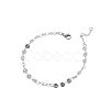 304 Stainless Steel Flat Sequin Chains Bracelets BJEW-OY001-03P-1