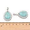 Synthetic Turquoise & Rhinestone Pendants G-K338-31P-06-3