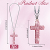 Polymer Clay Rhinestone Cross Pendant Alloy Chain Necklaces NJEW-CN0001-16C-2
