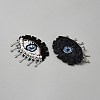 Glass Rhinestone Embroider Thread Iron on/Sew On Patches PATC-WH20029-09-2