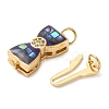 Brass Micro Pave Clear Cubic Zirconia Box Clasps KK-K385-095G-3