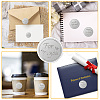 Round Plastic Silver Foil Embossed Picture Stickers DIY-WH20008-005-4