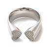 Brass Micro Pave Cubic Zirconia Open Cuff Rings RJEW-P098-13P-2
