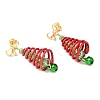 Christmas Aluminum Glass Dangle Stud Earrings EJEW-JE06582-5
