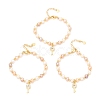 Brass Micro Pave Cubic Zirconia Key Charms Bracelets BJEW-D447-10G-01-1