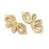 Brass Micro Pave Clear Cubic Zirconia Connector Charms CU-CBA4579-21G-3