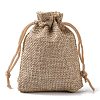 Polyester Imitation Burlap Packing Pouches Drawstring Bags X-ABAG-R005-9x7-01-4