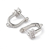 Brass Flower Hoop Earring Findings ZIRC-L097-054P-3
