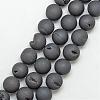 Electroplated Natural Druzy Geode Agate Beads Strands G-S238-18mm-05-1