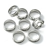 201 Stainless Steel Grooved Finger Ring Settings STAS-TAC0001-10A-P-3