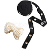 4 Yards Black Cotton Ribbons with Platinum Tone Eyelet Rings OCOR-GF0002-87B-1