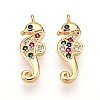 Brass Micro Pave Cubic Zirconia Pendants X1-KK-N261-16G-1