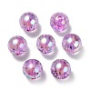 UV Plating Transparent Rainbow Iridescent Acrylic Beads TACR-D010-07G-2