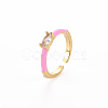 Brass Enamel Cuff Rings RJEW-T016-29E-NF-3
