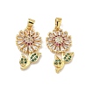 Brass Micro Pave Cubic Zirconia Pendants KK-H265-10A-G-1