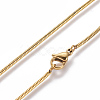 Adjustable 304 Stainless Steel Slider Necklaces MAK-L026-06A-G-2