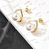 Teardrop Brass Micro Pave Clear Cubic Zirconia Stud Earrings EJEW-C154-04G-2