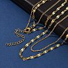304 Stainless Steel 8 Shaped Link Chain Double Layered Necklaces for Women NJEW-U050-02D-G-1