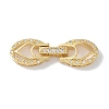 Rack Plating Brass Micro Pave Clear Cubic Zirconia Fold Over Clasps KK-NH0002-03A-G-1