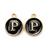 Golden Plated Alloy Charms LS-ENAM-S118-02P-1