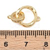 Brass Micro Pave Clear Cubic Zirconia Twisted Ring Links KK-G544-45G-3