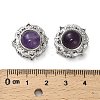 Brass Pave Natural Amethyst Multi-Strand Links KK-D366-01P-L-3