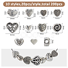 200Pcs 10 Styles Tibetan Style Alloy Beads FIND-FH0016-54-2