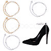 4Pcs 2 Colors Iron & Crystal Rhinestone & Resin Pearl Shoelace Bands FIND-GL0002-23-1