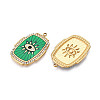 Ion Plating(IP) 304 Stainless Steel Evil Eye Enamel Pendants STAS-N107-04B-G-2