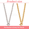2Pcs 2 Colors Alloy Cable Chain Necklace for Men Women NJEW-AN0001-19-2