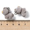 Animal Shape Flocky Resin Pendants RESI-Q229-01C-3