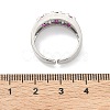 Brass Micro Pave Cubic Zirconia Cuff Open Rings RJEW-C158-04P-5