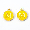 Golden Plated Alloy Enamel Charms X-ENAM-S118-09M-2